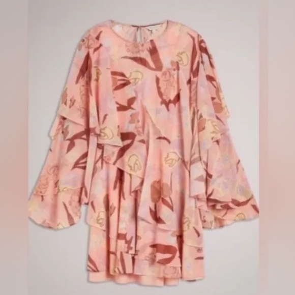 Ted Baker ~ Size 1 ~ Pegaia Sleeve Detail Mini Dress Coral ~See Size Chart - Picture 9 of 16